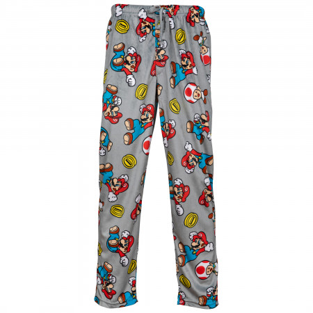 Nintendo Super Mario Bros. Game Action Sueded Fleece Sleep Pants